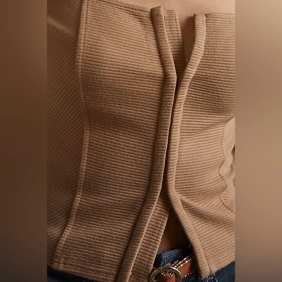 NWT Ribbed Corset-Seamed Top | XL - Picture 4 of 6